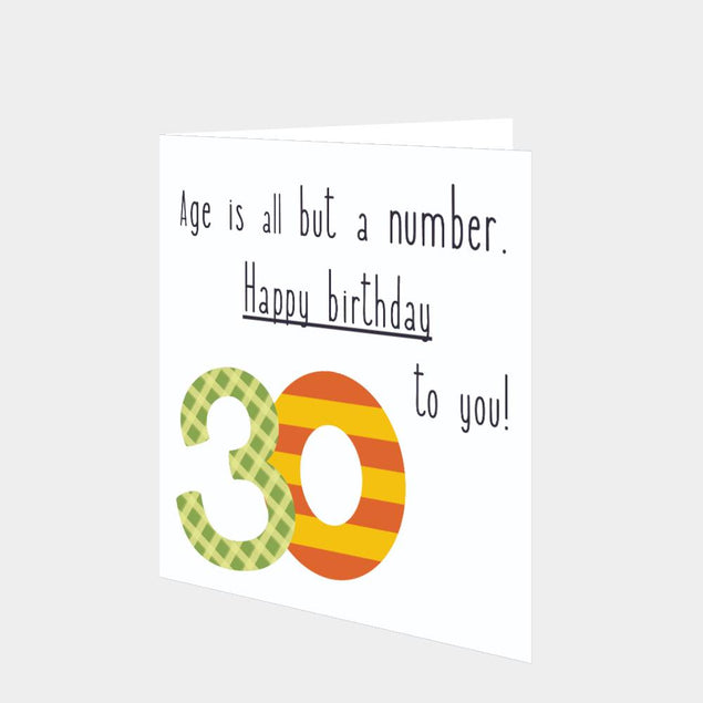 Happy 30th Birthday To You Card