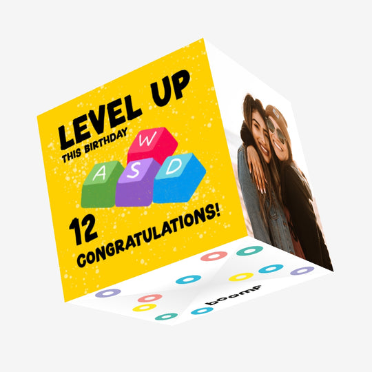 Level Up This Birthday Happy 12th Birthday Confetti-exploding Greetings Card
