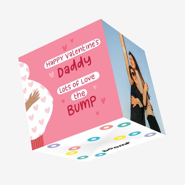 Happy Valentine's Daddy Lots Of Love From The Bump Confetti-exploding Greetings Card