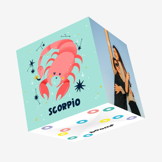 Cute Scorpio Star Sign Birthday Confetti-exploding Greetings Card