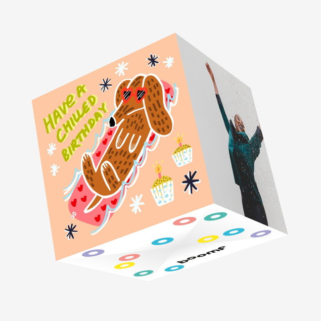 Have A Chilled Birthday Cool Dachshund Confetti-exploding Greetings Card
