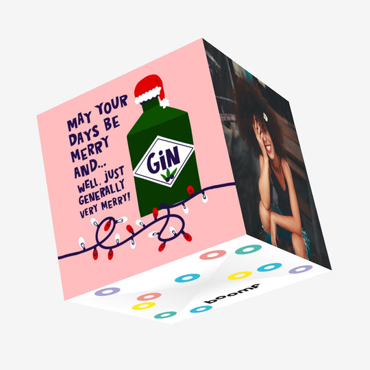 Merry Days Gin Christmas Confetti-exploding Greetings Card