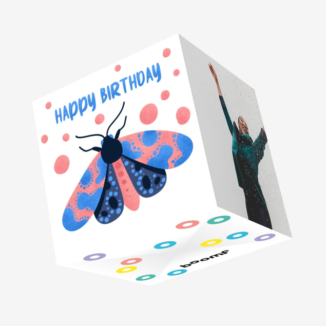 Polka Dot Butterfly Birthday Confetti Exploding Greetings Card Boomf