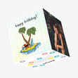 Island Happy Birthday Confetti-exploding Greetings Card