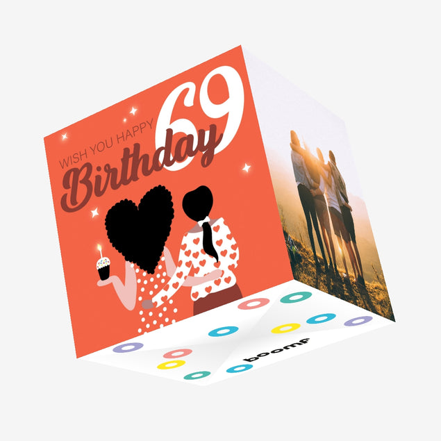 Wish You Happy 69th Birthday Confetti-exploding Greetings Card