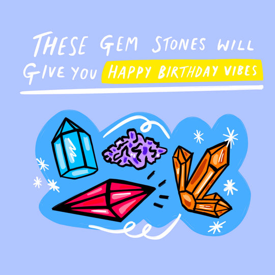 Birthday Vibes Gem Stones Card