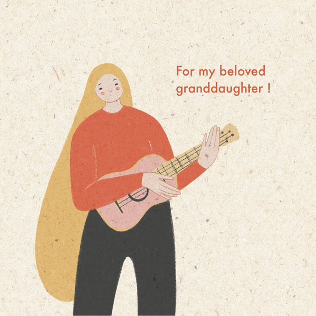 Beloved Granddaughter Guitar Card