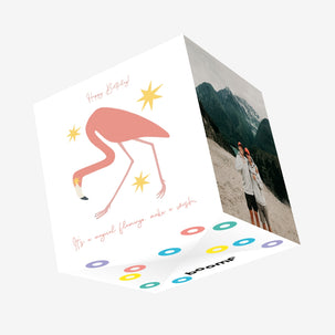 Happy Birthday Magical Flamingo Confetti-exploding Greetings Card