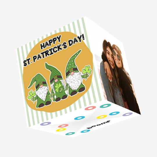 Festive Gnomes St. Patrick's Day Confetti-exploding Greetings Card