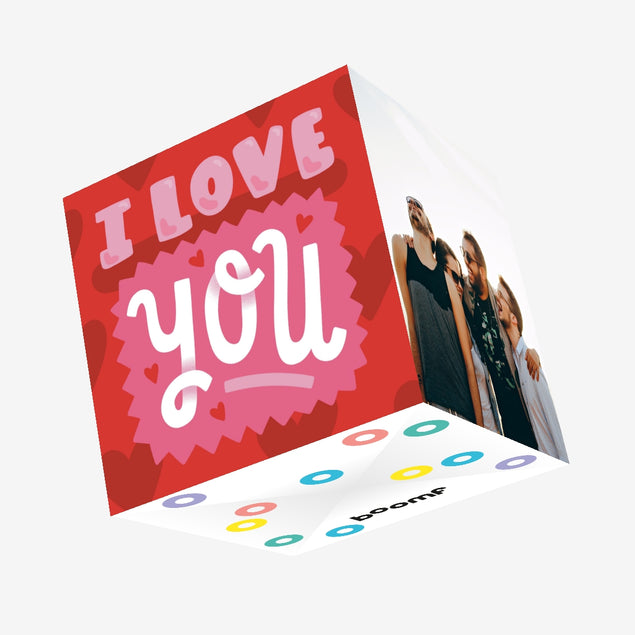 I Love You Bright Red Confetti-exploding Greetings Card