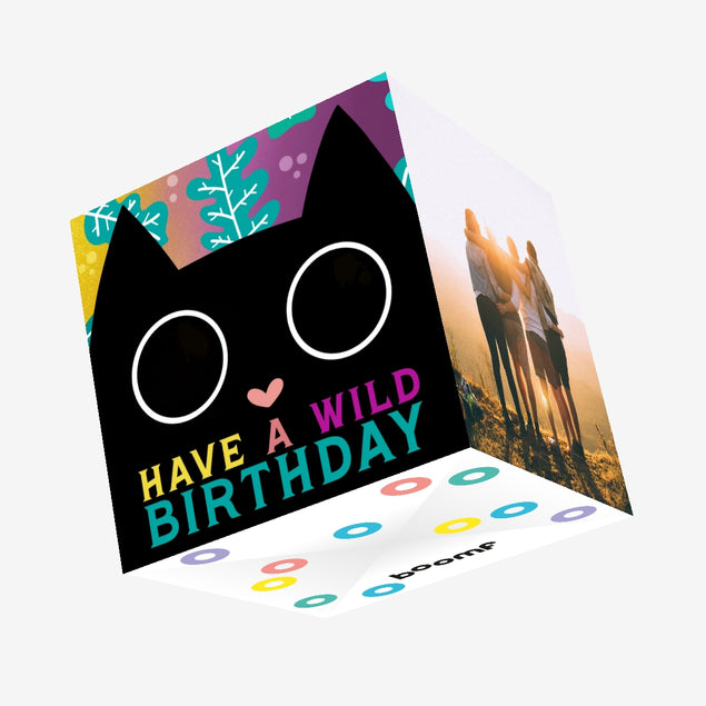 Wild Cat Birthday Confetti-exploding Greetings Card
