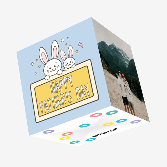 Happy Father's Day Blue Confetti-exploding Greetings Card