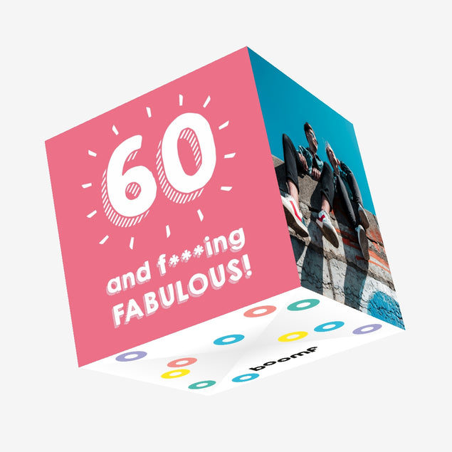 60 and Fabulous Confetti-exploding Greetings Card