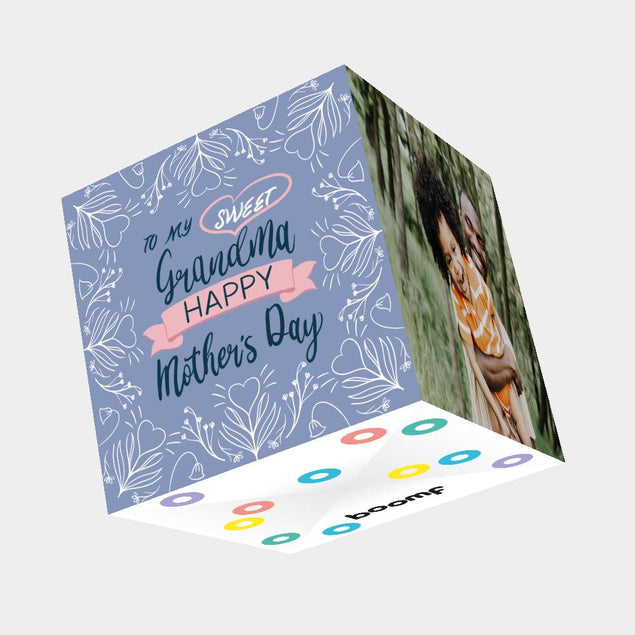 To My Sweet Grandma Bomb 3D Cube Card