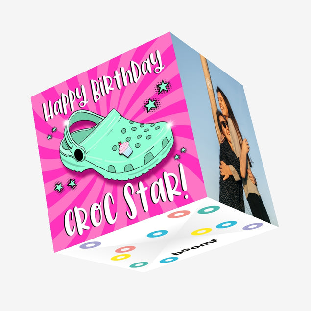 Happy Birthday Croc Star Confetti-exploding Greetings Card