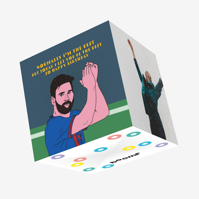 Lionel Messi Happy Birthday Confetti-exploding Greetings Card