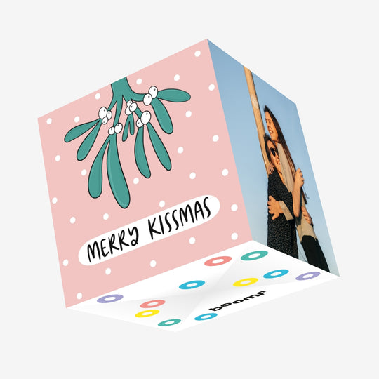Merry Kissmass Christmas Confetti-exploding Greetings Card