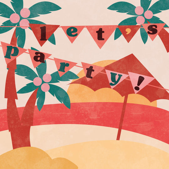 Let's Party! Palm Trees Card