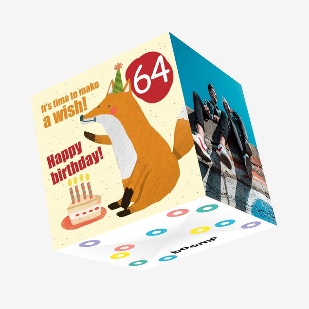 Make a Wish 64th Birthday Confetti-exploding Greetings Card