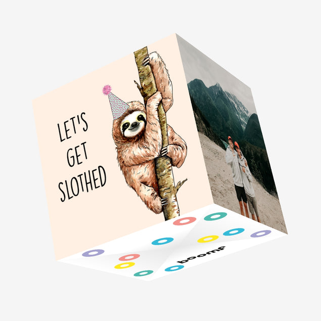 Let's Get Slothed Confetti-exploding Greetings Card