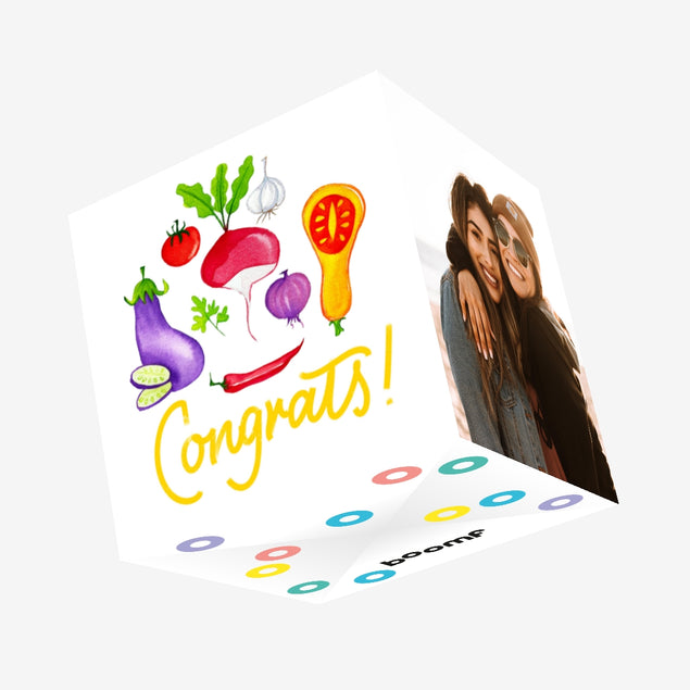 Happy Birthday Congrats Veggies Confetti-exploding Greetings Card