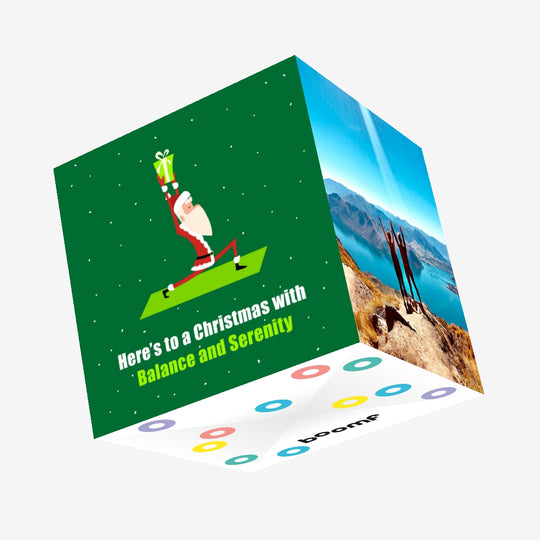 Merry Christmas Funny Santa Doung Yoga Confetti-exploding Greetings Card