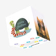 Merry Christmas Cute Turtle Wearing A Scarf Confetti-exploding Greetings Card