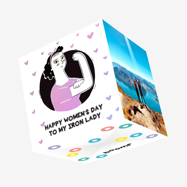 Happy Women's Day To My Iron Lady Confetti-exploding Greetings Card