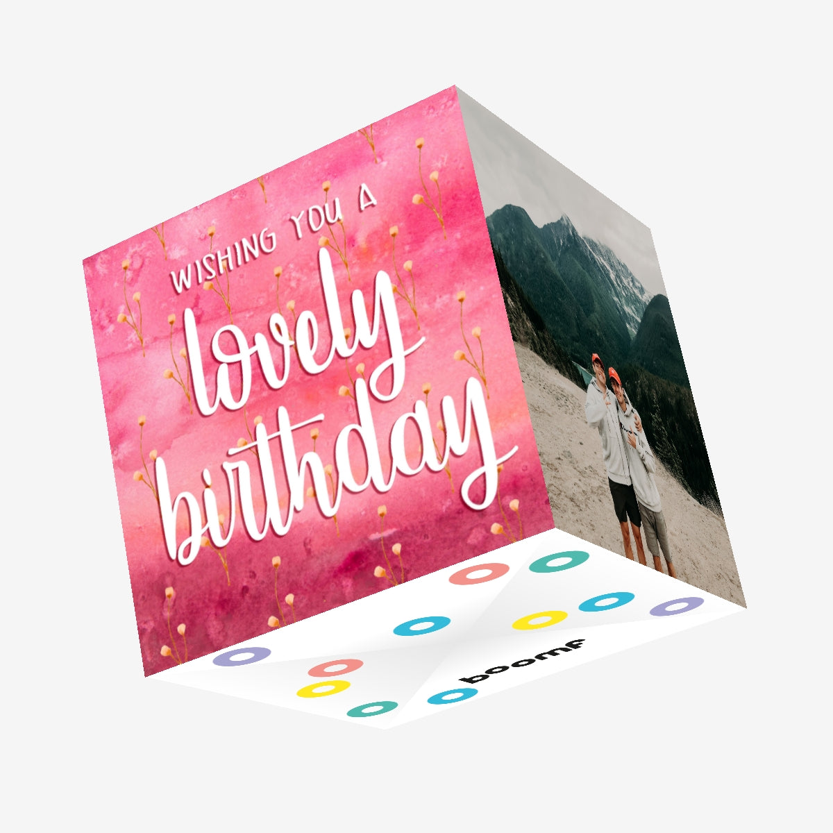 Pink Watercolour Flowers Happy Birthday Confetti-exploding Greetings C ...
