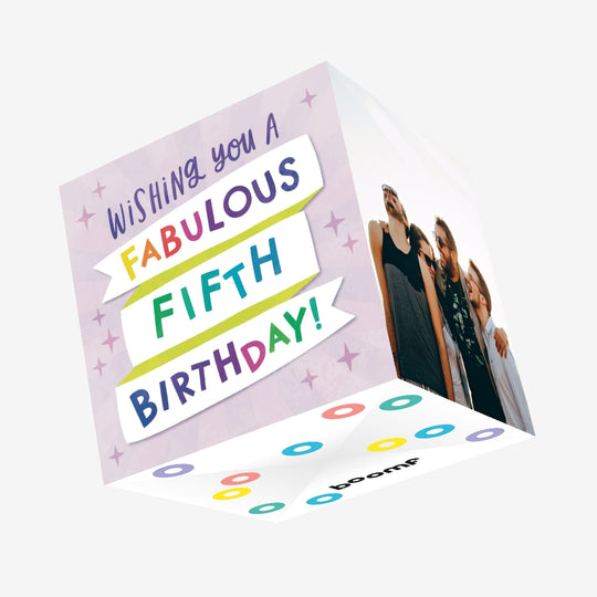 Fabulous Fifth Confetti-exploding Greetings Card