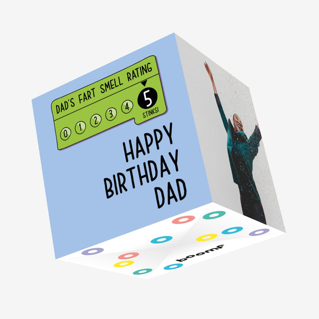 Dad's Fart Smell Rating Confetti-exploding Greetings Card