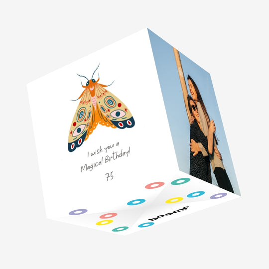 Butterfly Magical 75th Birthday Confetti-exploding Greetings Card