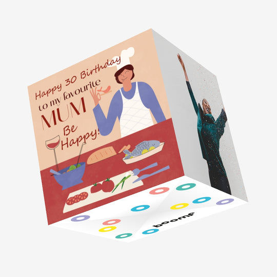 Kitchen Happy 30th Birthday Mum Confetti-exploding Greetings Card