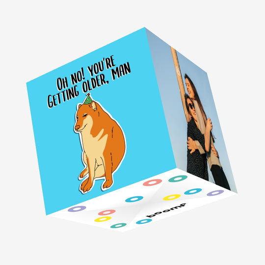 Shiba Inu Dog Meme Happy Birthday Confetti-exploding Greetings Card