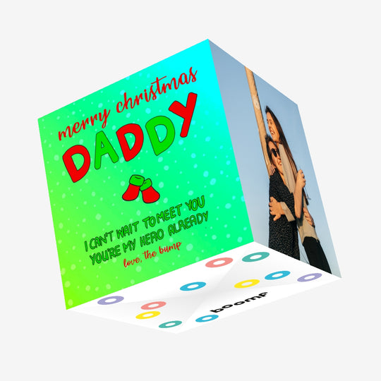Merry Christmas Daddy You Are My Hero Already Confetti-exploding Greetings Card