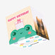 Cute Smiling Frog Happy Birthday Confetti-exploding Greetings Card