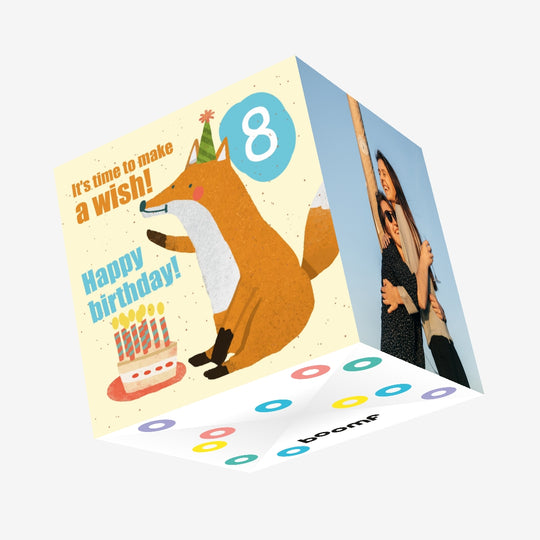 Make a Wish 8th Birthday Confetti-exploding Greetings Card