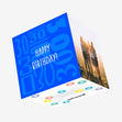 Happy 30th Birthday Blue Background Confetti-exploding Greetings Card