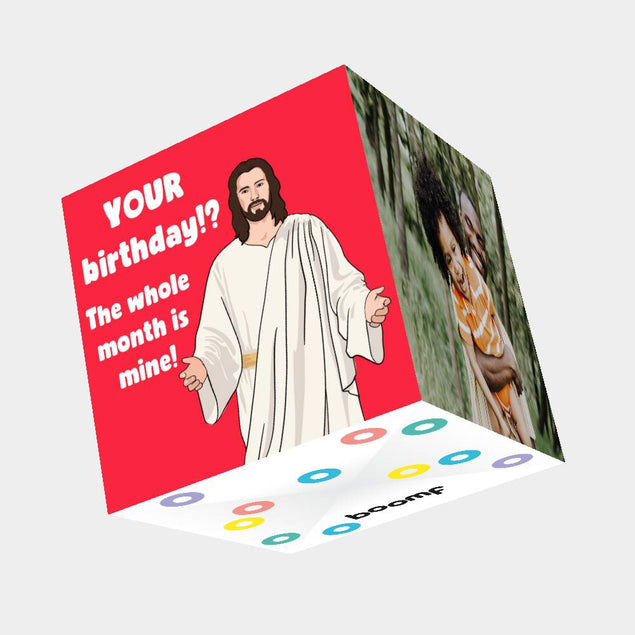 The Whole Month Is Mine Birthday Card 3D Cube Card