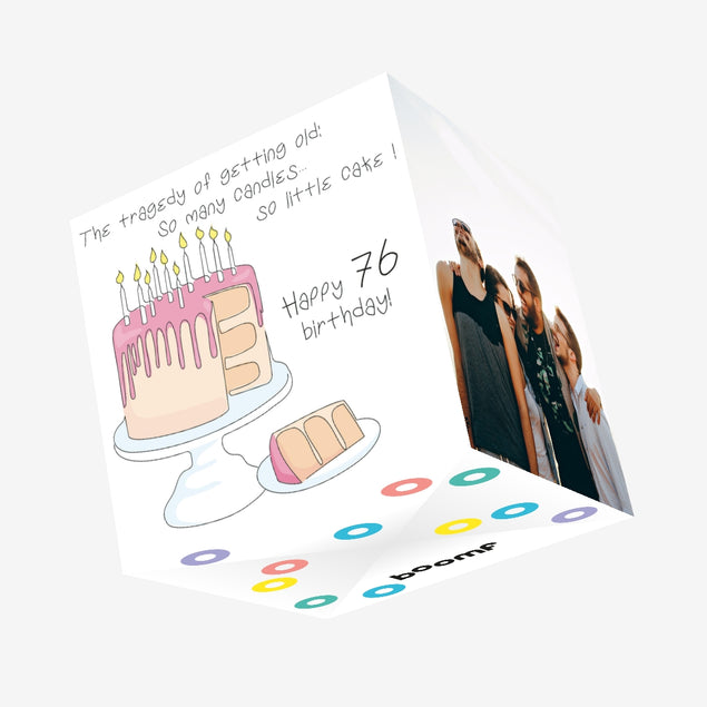 Happy 76 Birthday Confetti-exploding Greetings Card