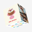 Merry Birthmas Cake With Candles Confetti-exploding Greetings Card