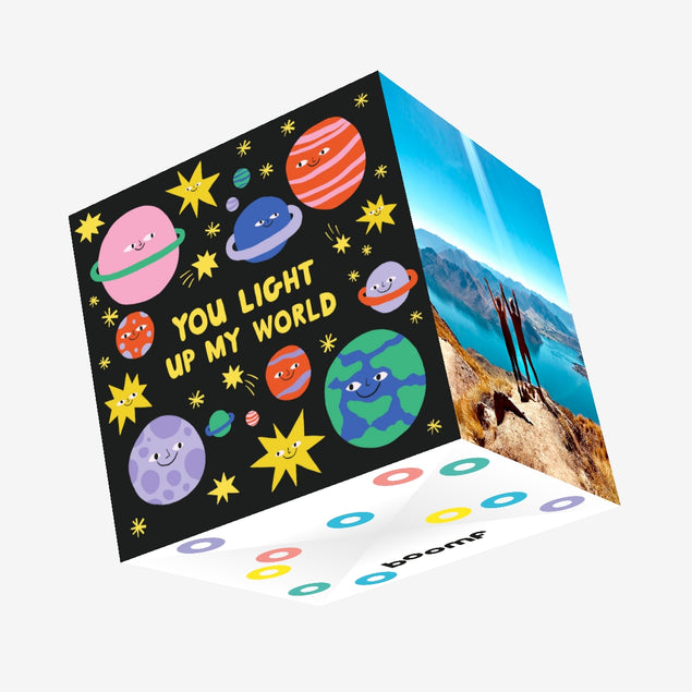 You Light Up My World Confetti-exploding Greetings Card