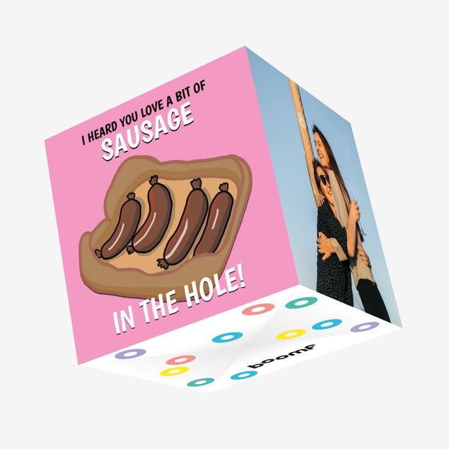 Sausage In The Hole Confetti-exploding Greetings Card