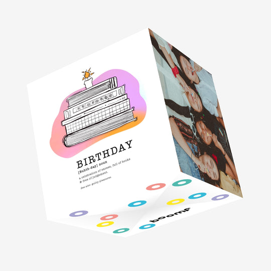 A Day Full Of Books Happy Birthday Confetti-exploding Greetings Card