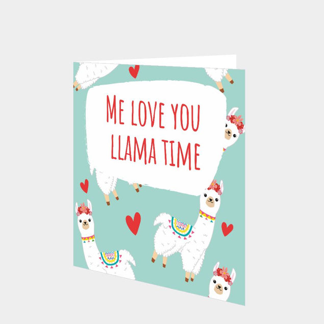 Love You Llama Time Card