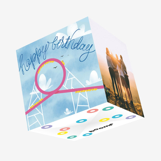 Amusement Park Happy Birthday Confetti-exploding Greetings Card