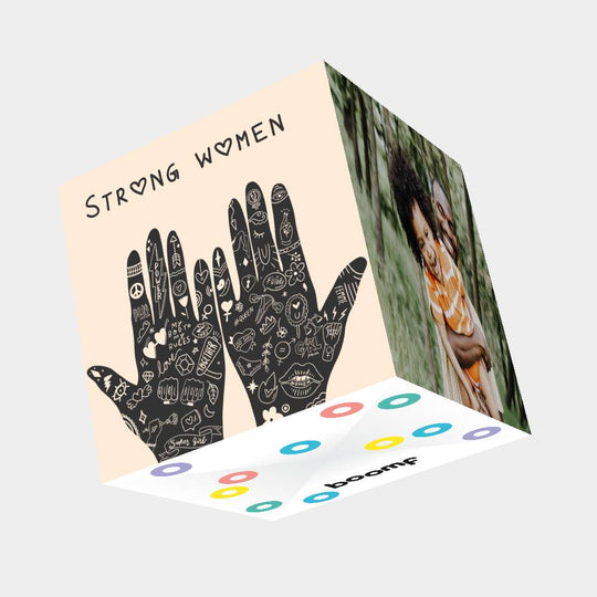 Strong Women Bomb 3D Cube Card