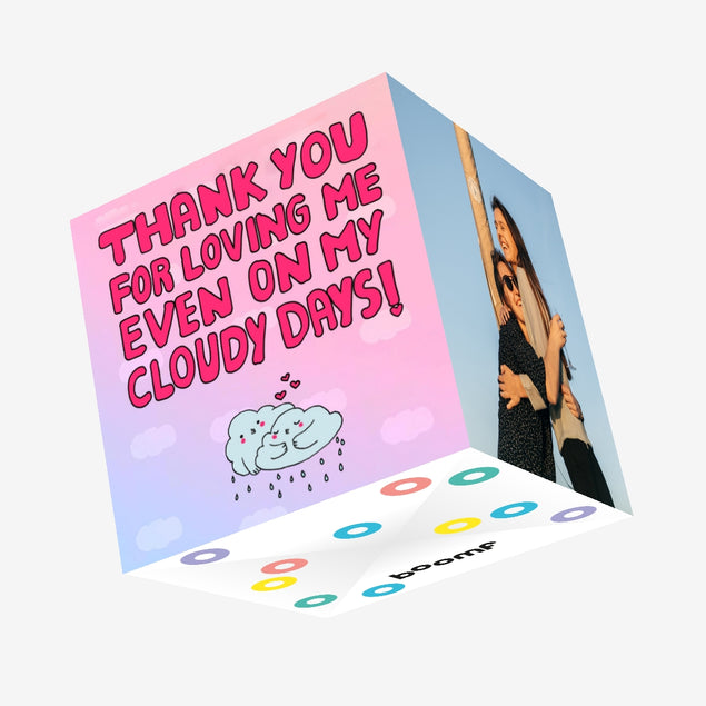 Thank You For Loving Me Adorable Clouds Valentine's Day Confetti-exploding Greetings Card