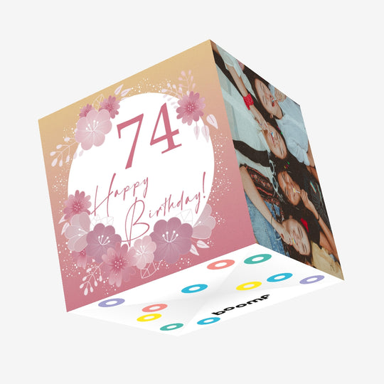 Happy Birthday Flowers 74 Confetti-exploding Greetings Card