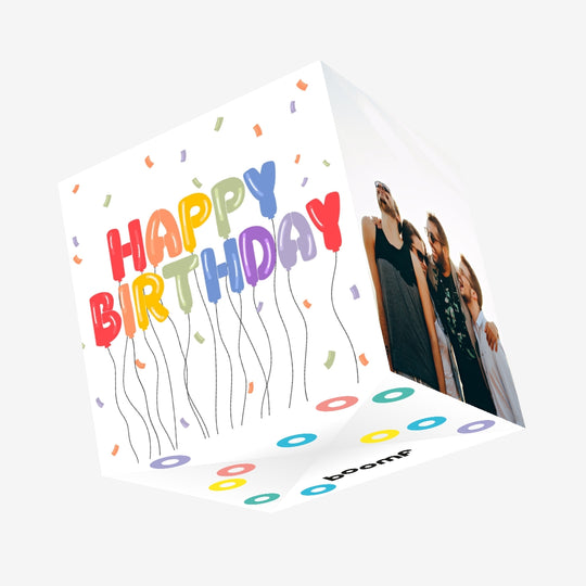 Happy Birthday Balloons Confetti-exploding Greetings Card